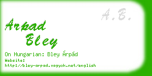 arpad bley business card