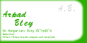 arpad bley business card